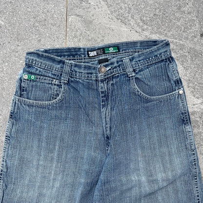 rare southpole green tab jorts - 28x13”