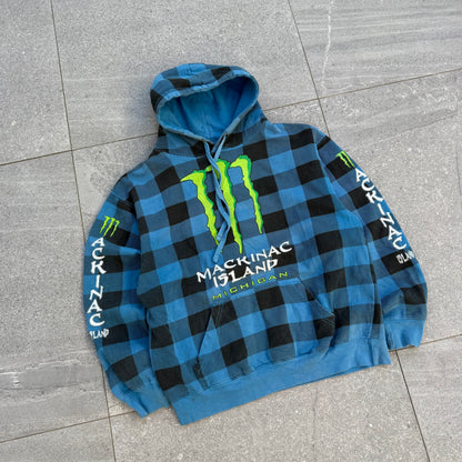 plaid monster hoodie. lowk crazy. size M