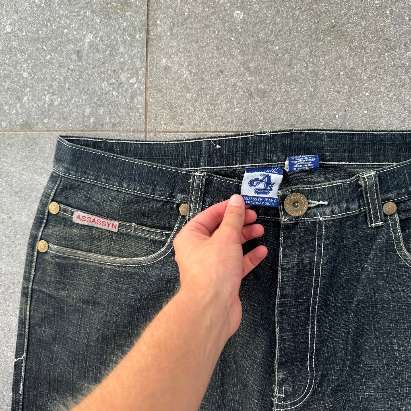 goatttt assasyn weed jeans - 38x27.5”