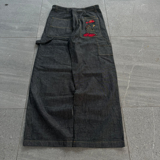 SEXXXXY raw denim spec SOHK jeans - 34x33”