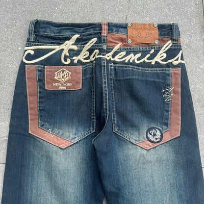 akademiks straight stacked jeans - 32x34”