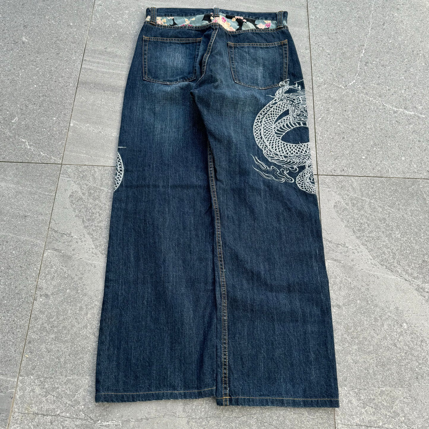 japanese embroidered jeans - 32”