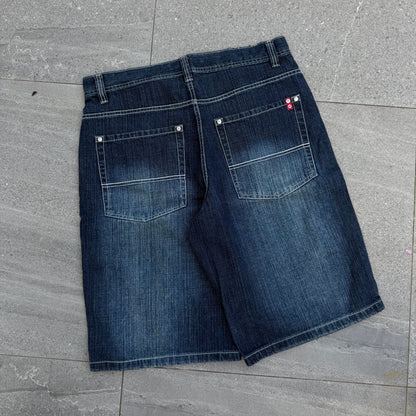 below knee red tab jorts - 36”