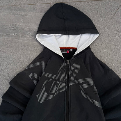 harddd quiksilver side hit spell out - M