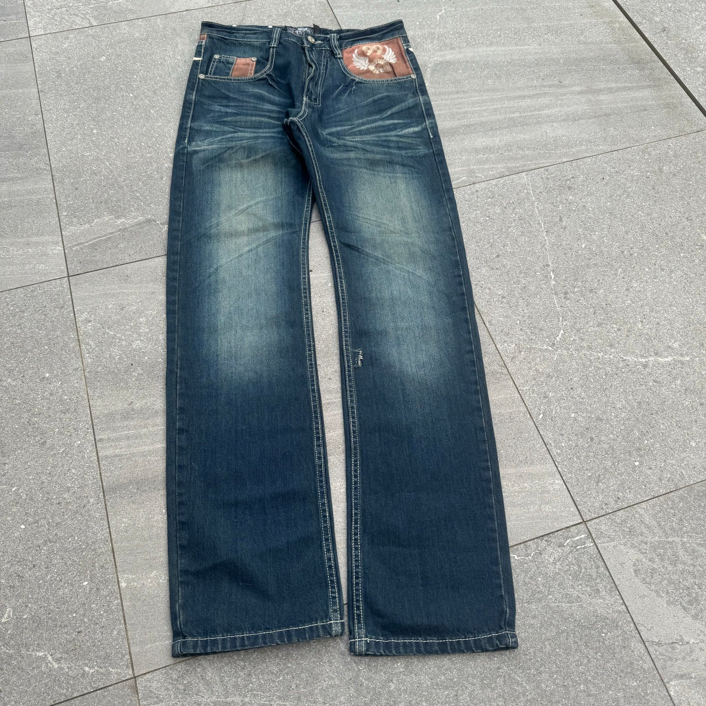 akademiks straight stacked jeans - 32x34”