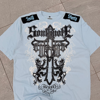 baby blue deadstock southpole tee - L / XL available