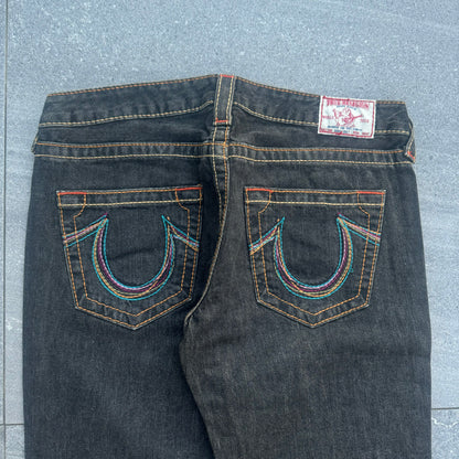 beautifulll brown/black wash truey flares 34x34”