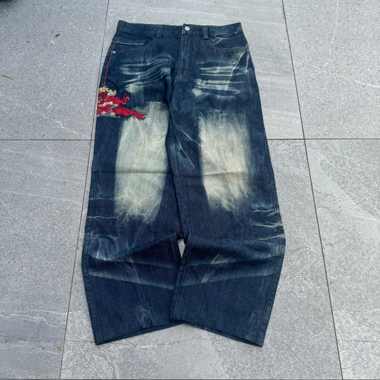 carlo palazzi embroidered jeans - 32x30”