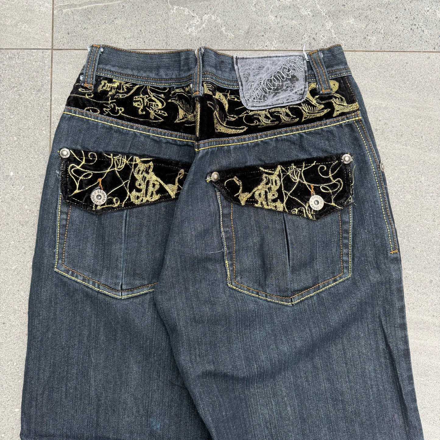 ablanche gold trim bootcuts - 28x29”