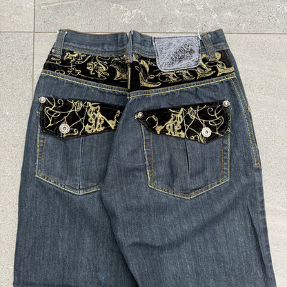 ablanche gold trim bootcuts - 28x29”
