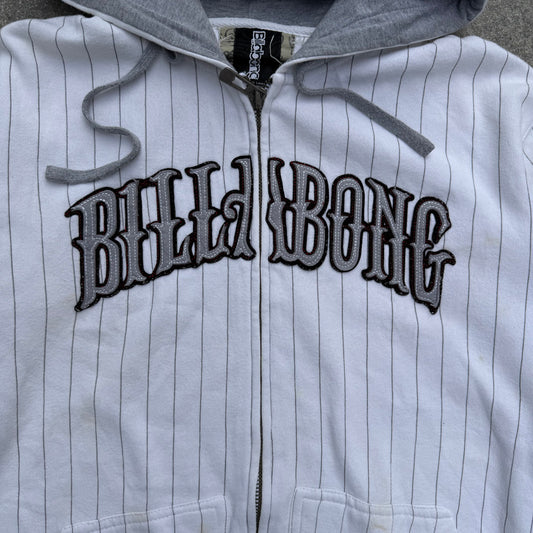 GRAAAAILLLLLL pinstripe felt billabong zipup - L