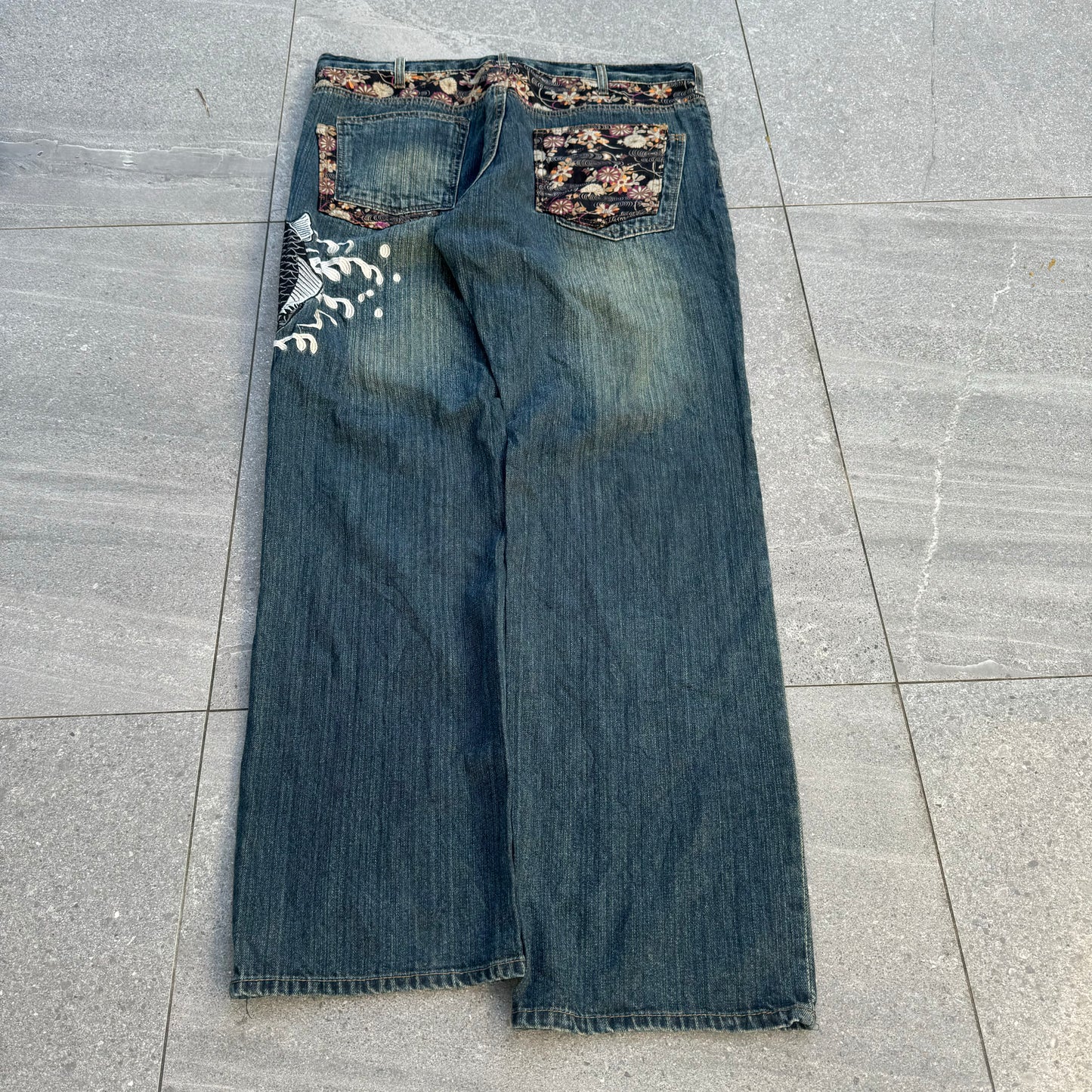 handcrafted dominate koi jeans - 40x34”