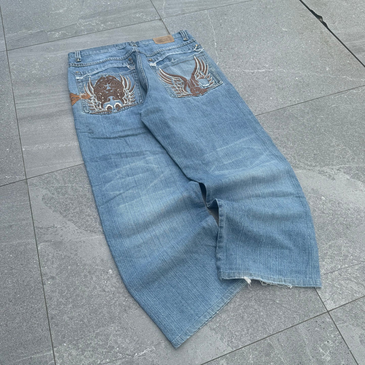 top tier miskeen embroidered jeans - 36x30”