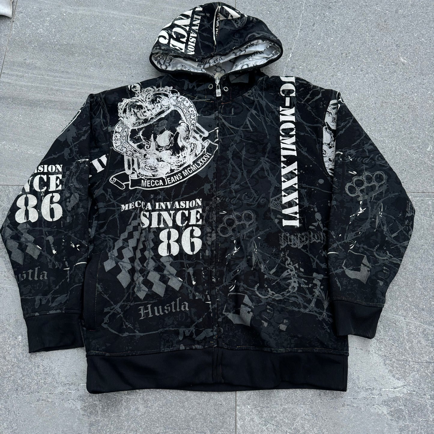 fullzip reversible mecca hoodie - L