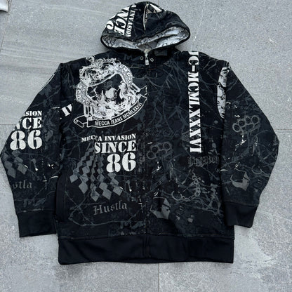 fullzip reversible mecca hoodie - L