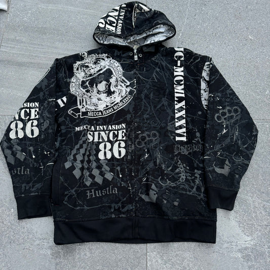 fullzip reversible mecca hoodie - L