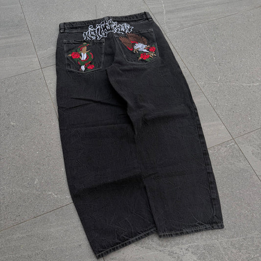 ninth hall embroidered jeans - 34x30”