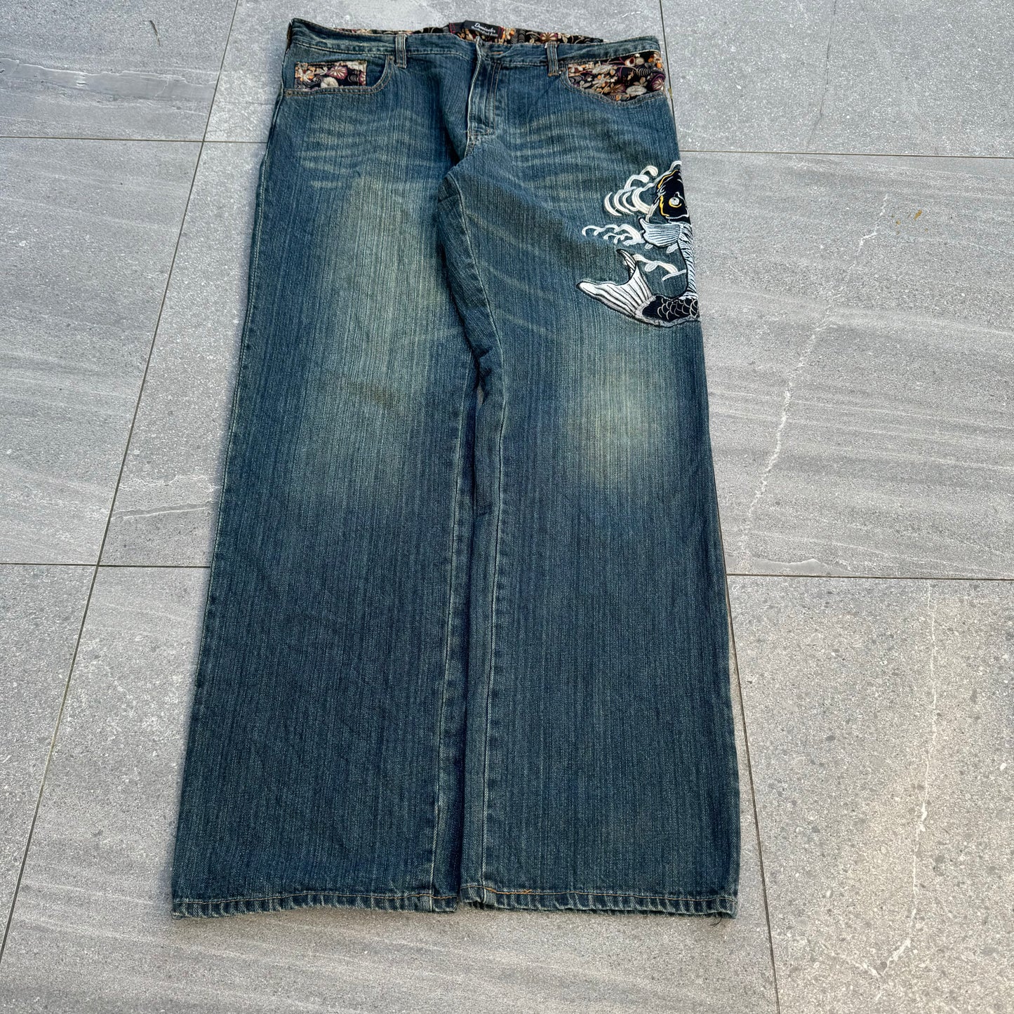 handcrafted dominate koi jeans - 40x34”