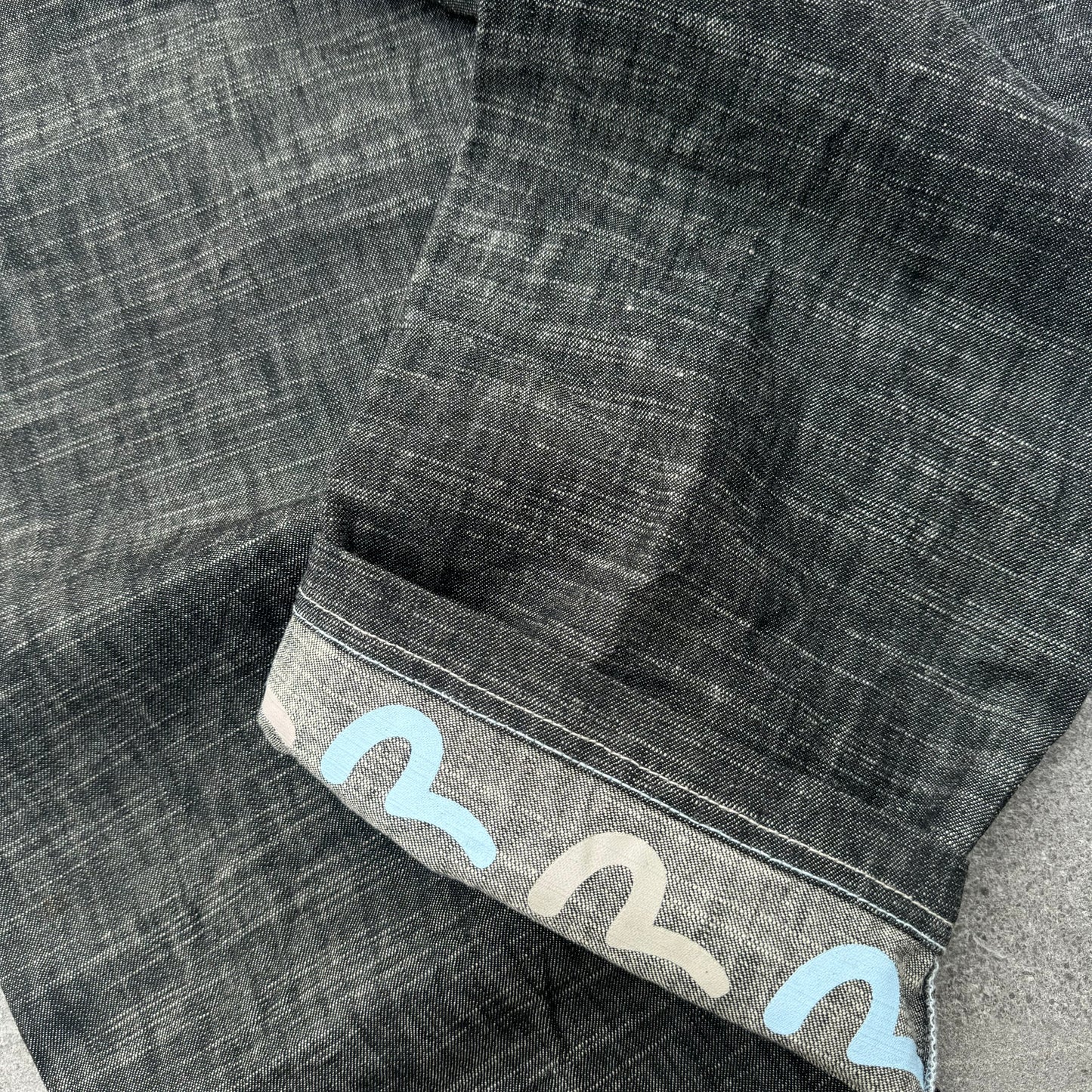 fufu raw denim evisus (still hard AF) - 36x34”