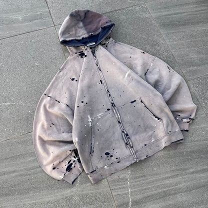 distressed hanes 90s zip - 2XL