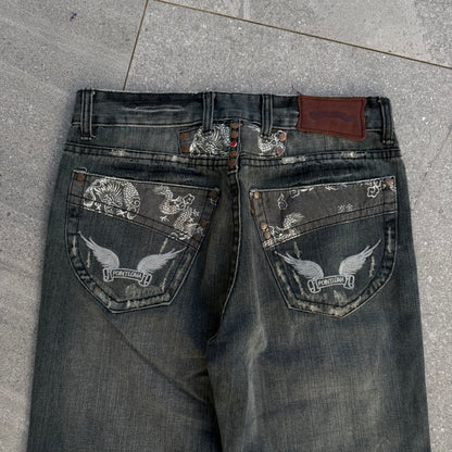 japanese repaired bootcuts - 30x31”