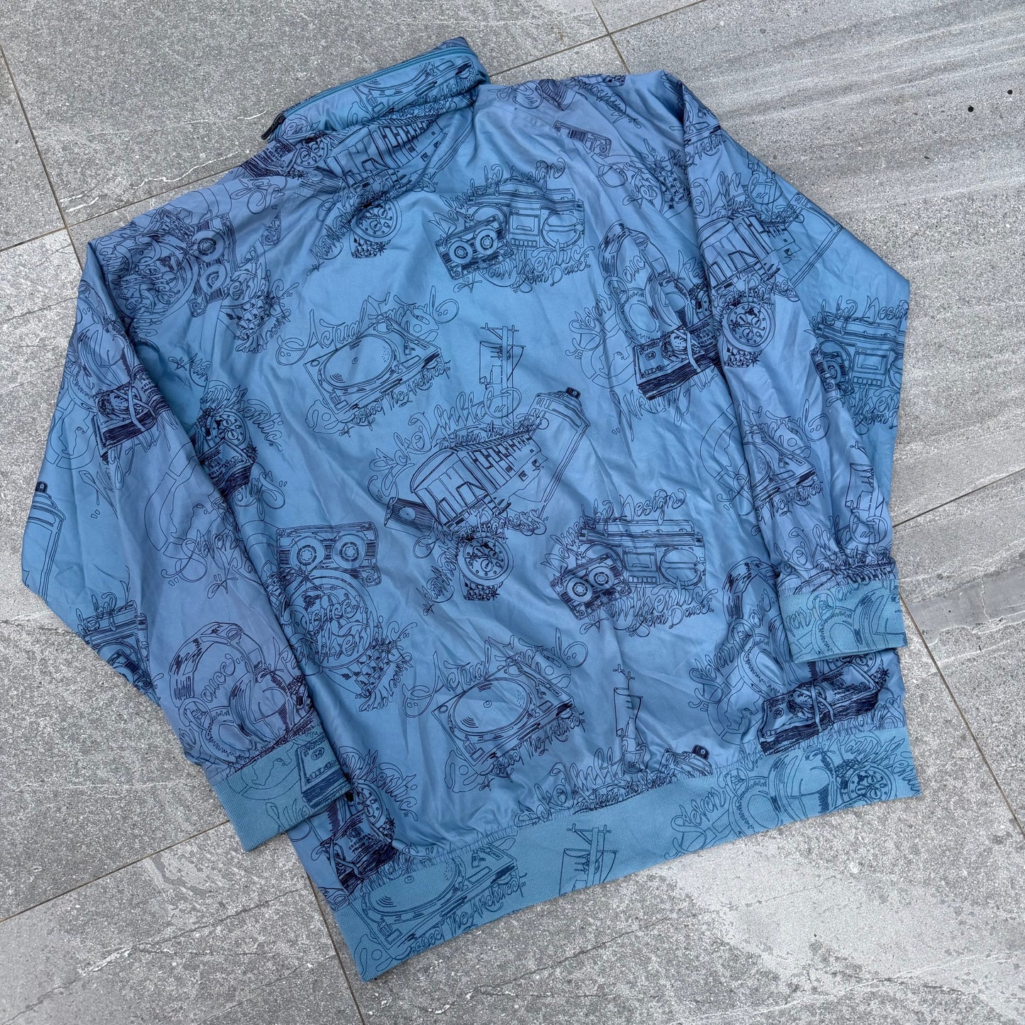 ecko aop packable hoodie windbreaker - L