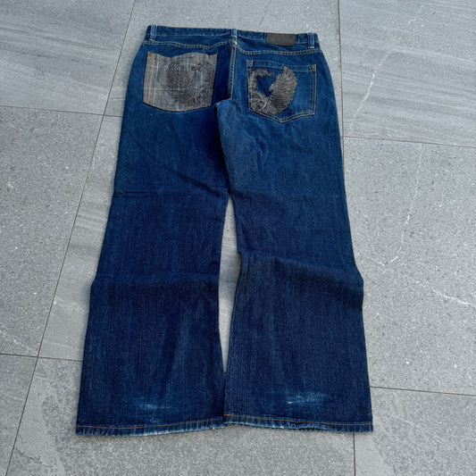 plaid detail ECKO bootcuts ((so good)) - 38x31”