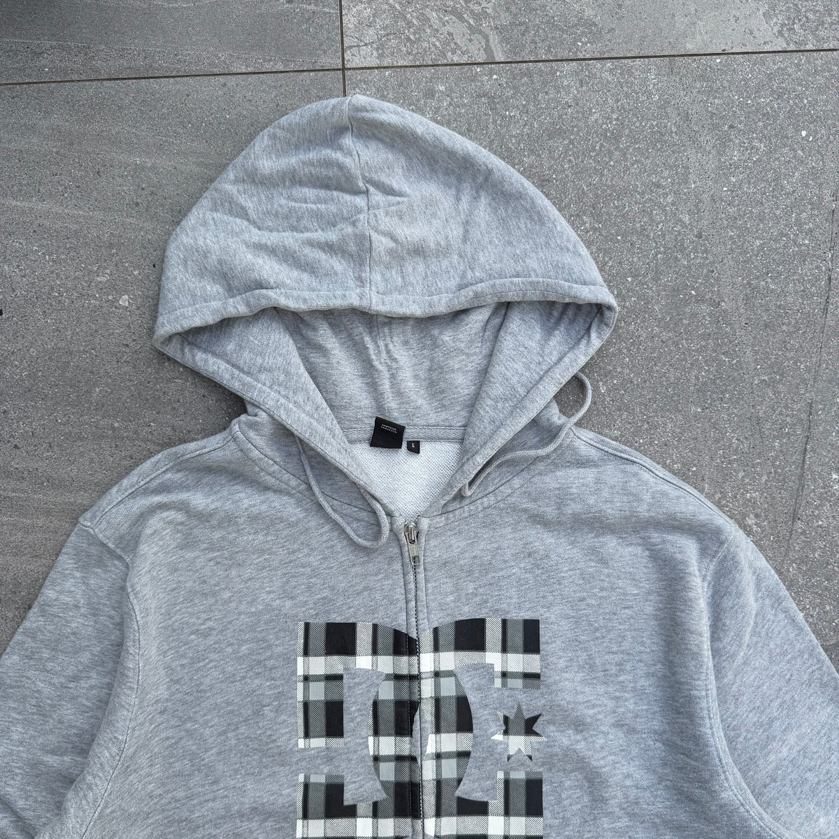 DC plaid zip ((rare)) - L
