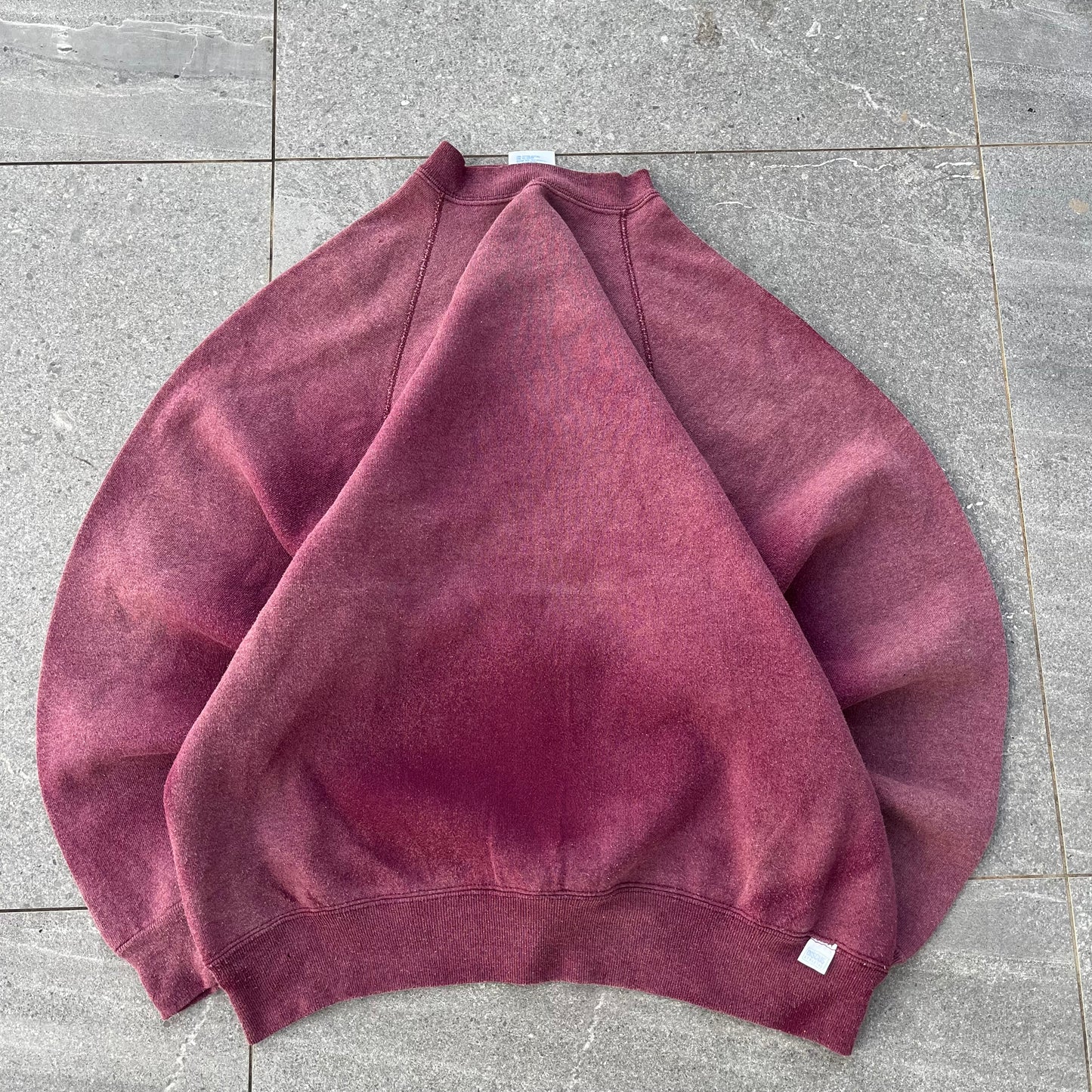 80s raglan burgundy/maroon crewneck - L