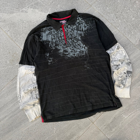 2000s point zero layered longsleeve - M