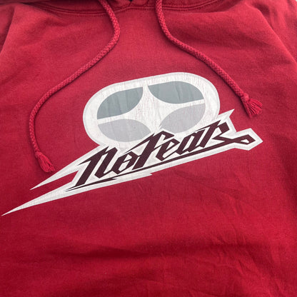 maroon no fear hoodie - XL