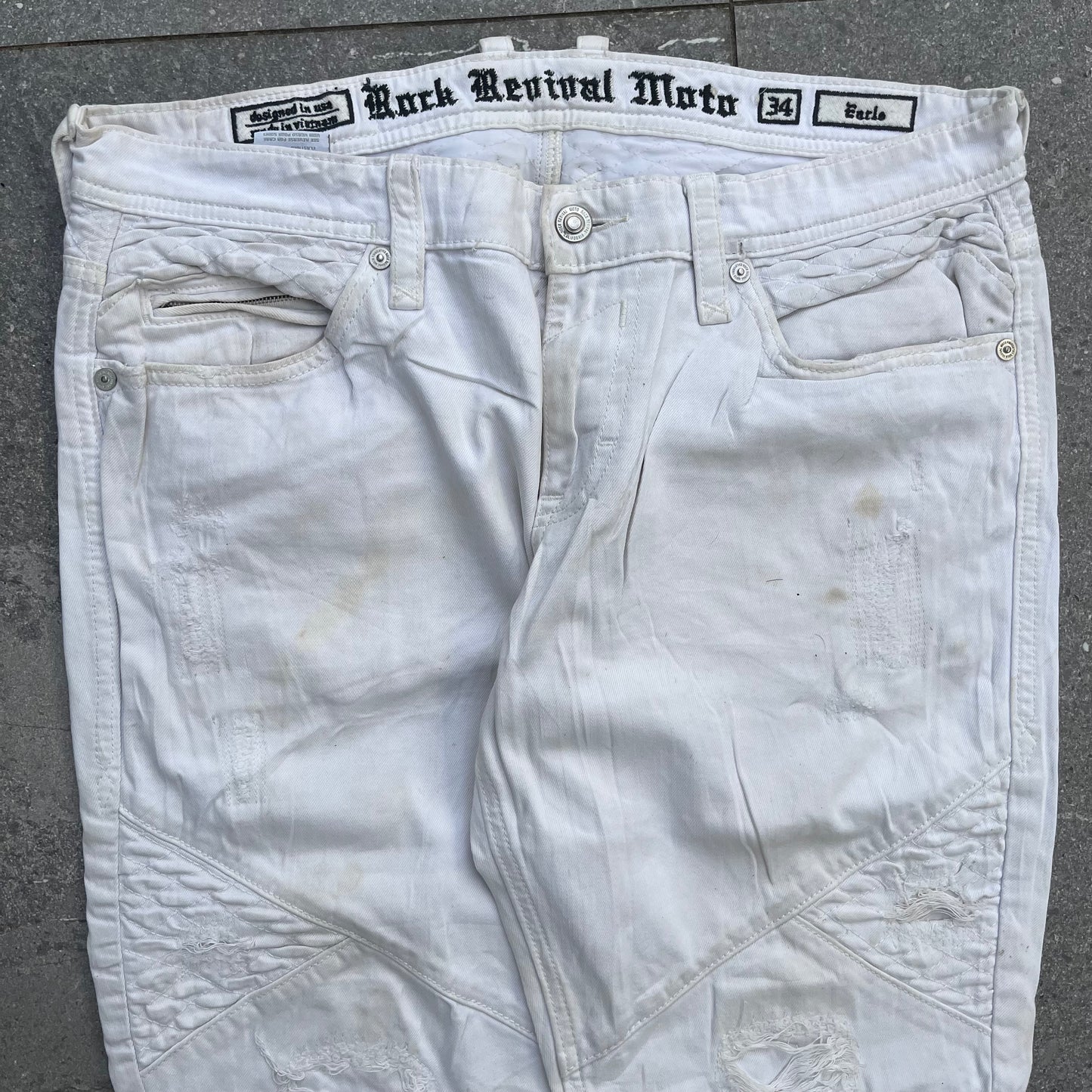 rock revivals motorcycle jeans - 38x30”