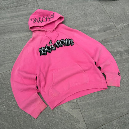 pink volcom hoodie (so tuff) - L