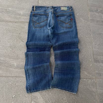button fly quiksilver bootcuts (goated wash) - 36x33”