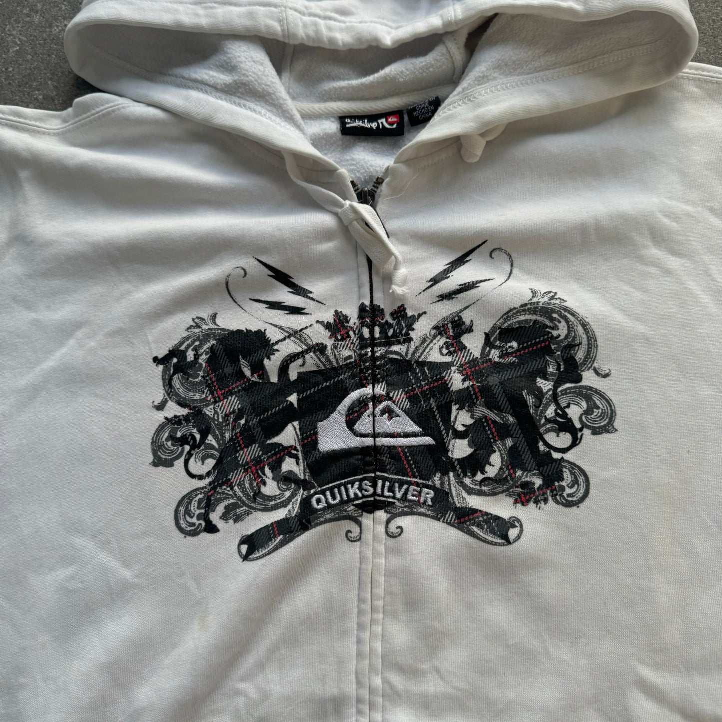 quiksilver plaid hit hoodie - L