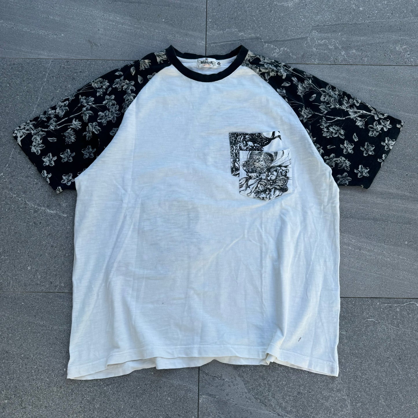 slub cotton karakuri tee - XL/XXL