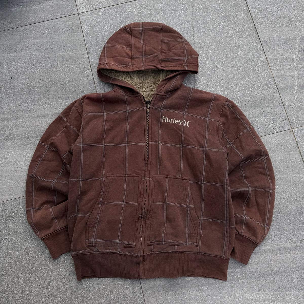 GOATED hurley plaid zip (fur lined) - M