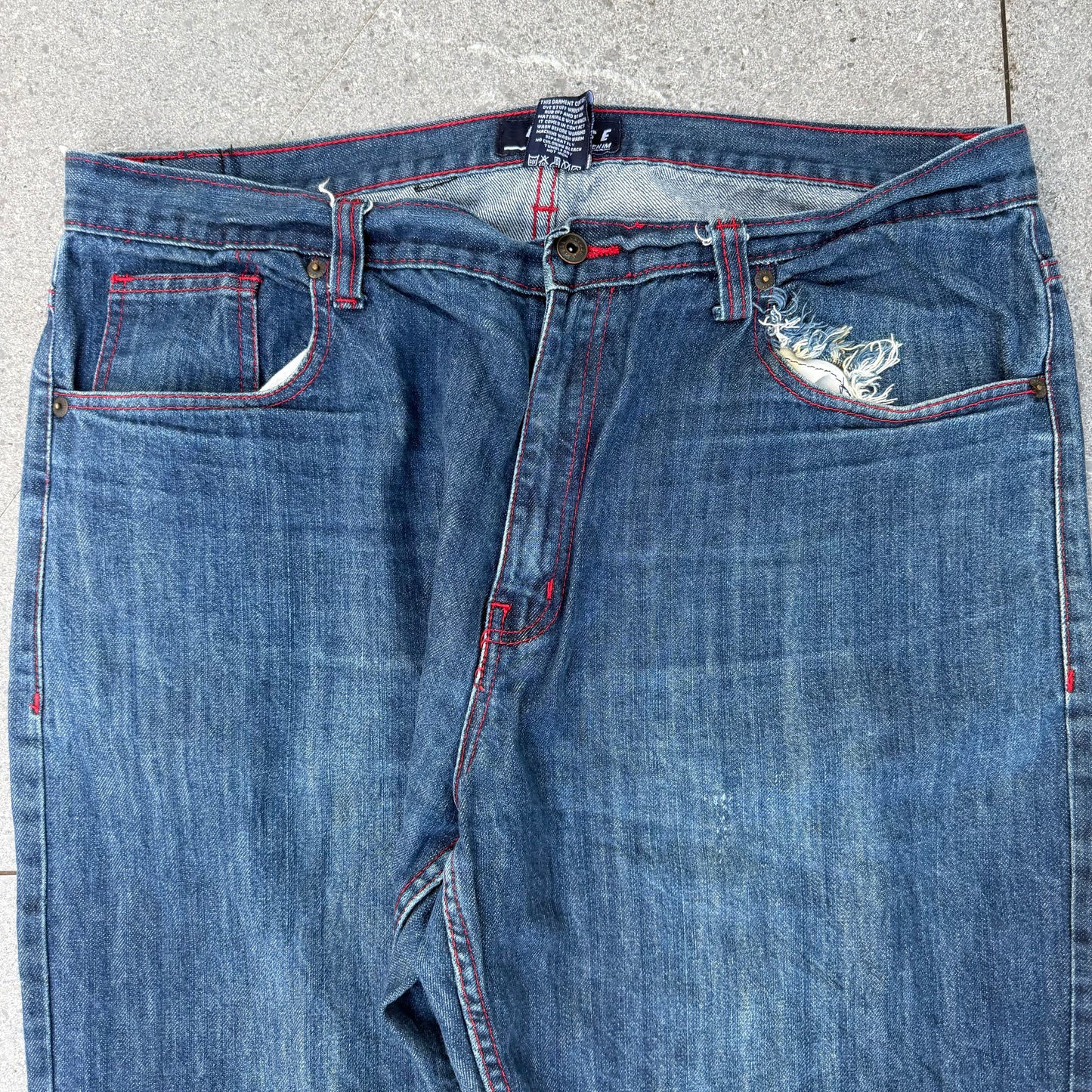 refuse denim pocket stamps - 38x30”