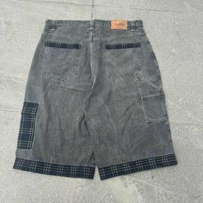 plaid detailed FAT jorts - 40x16”