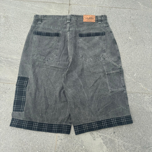 plaid detailed FAT jorts - 40x16”