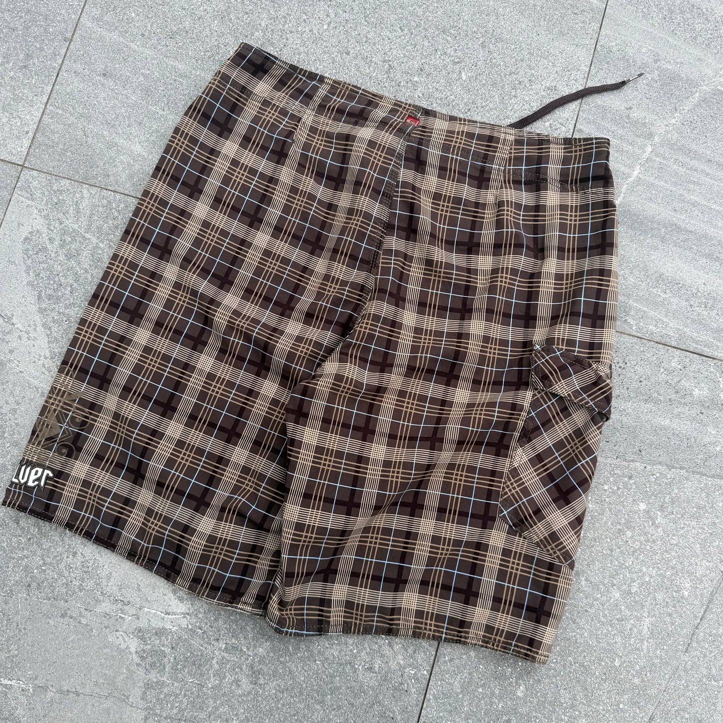 peak brown plaid quiksilvers - 34"