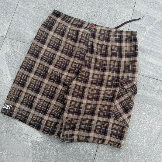 peak brown plaid quiksilvers - 34"