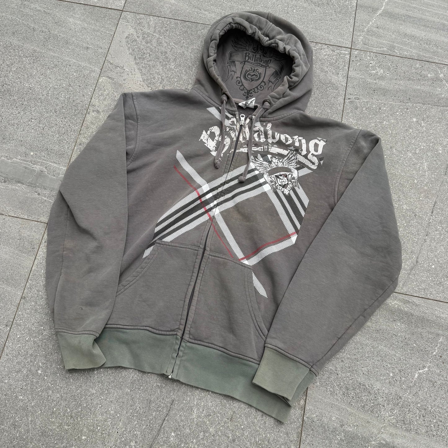 billabong plaid zip - L