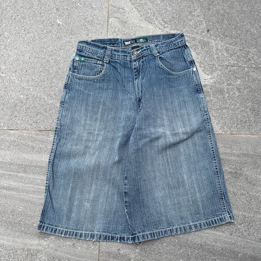 rare southpole green tab jorts - 28x13”