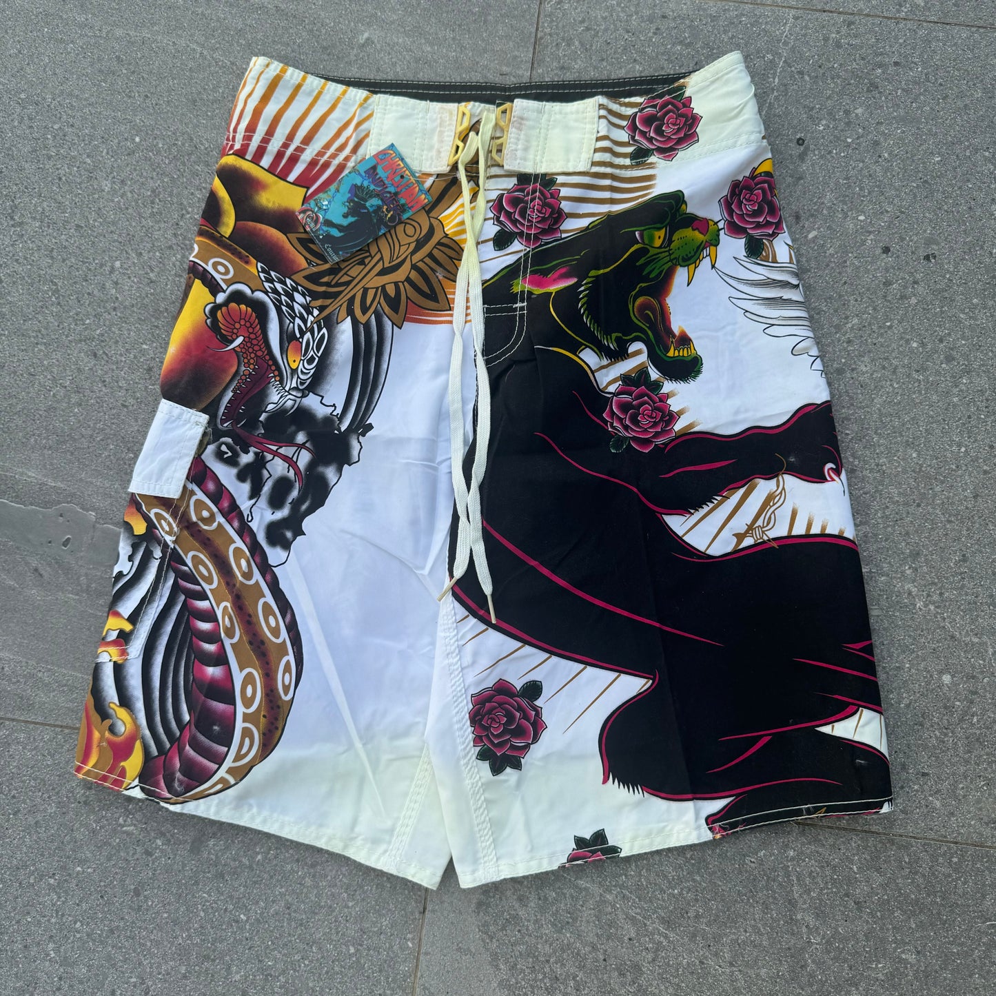 deadstock christian audigier boardies - 30x12”