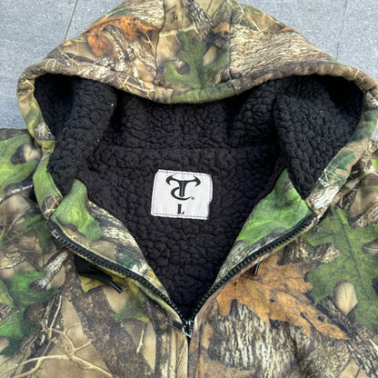camo zip up - L