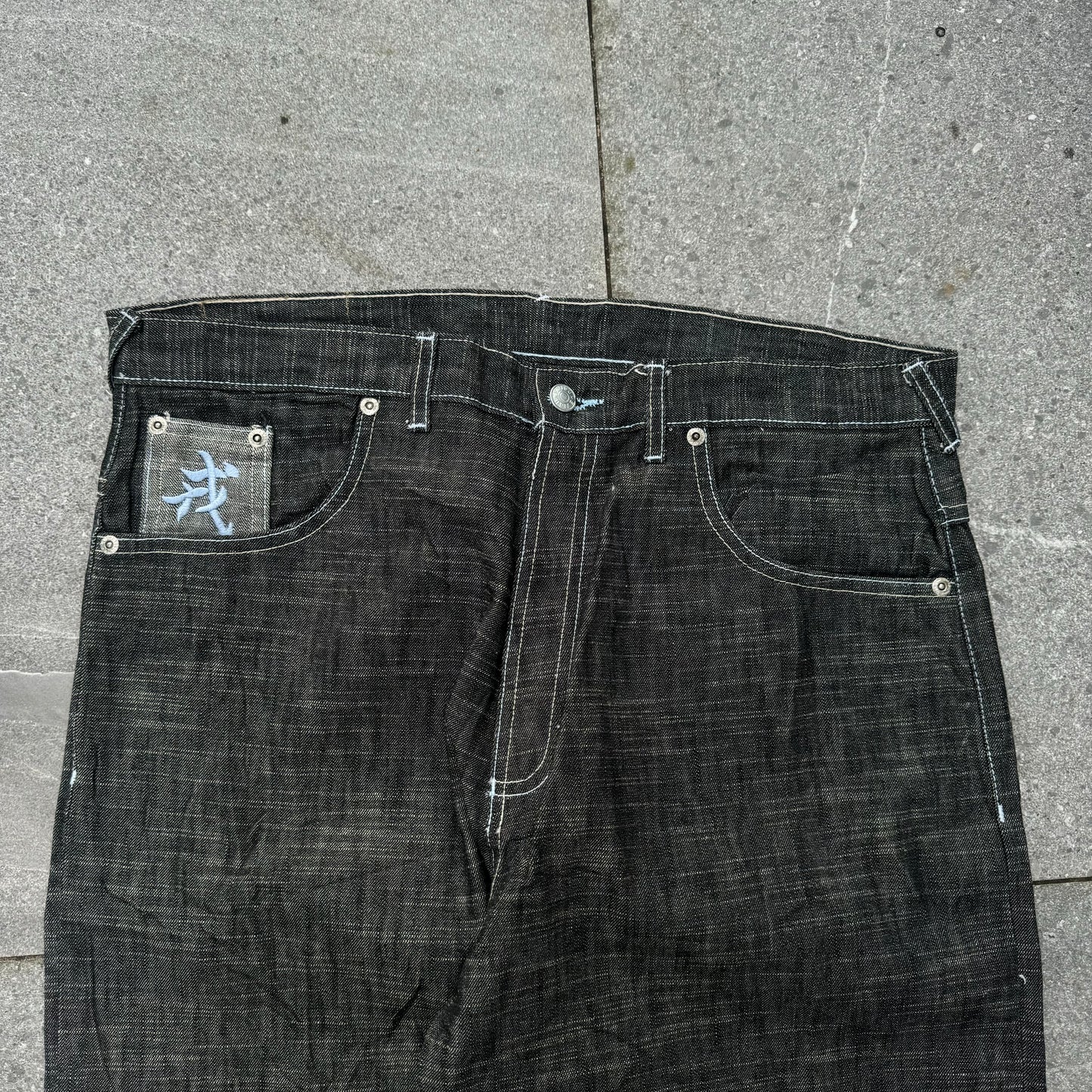 fufu raw denim evisus (still hard AF) - 36x34”