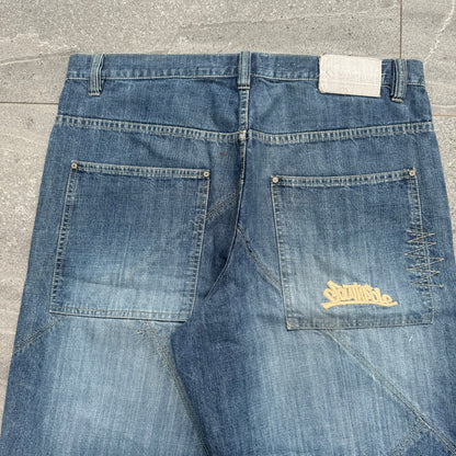 southpole graffiti panelled jorts - 36x13”