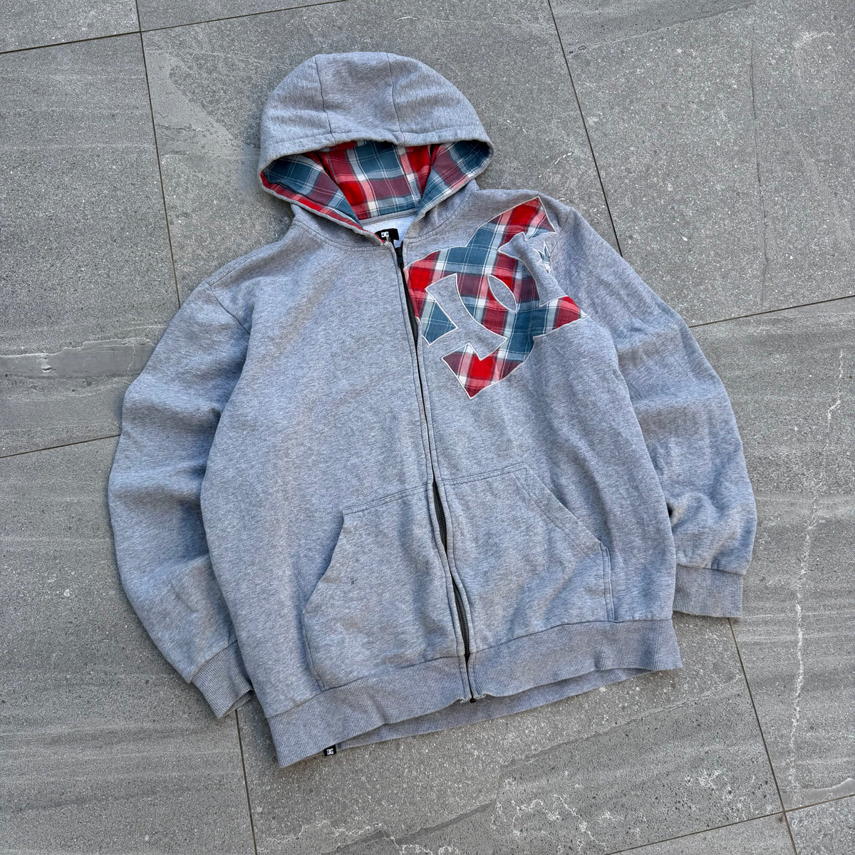 plaid 2 tone DC hoodie 🤤 size L