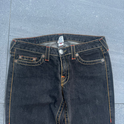 beautifulll brown/black wash truey flares 34x34”